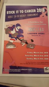 Create a team of spectate the Stick it to Cancer 2018 Adult Co-ed Hockey Tournament!