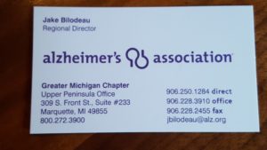Interested in learning more about the Alzheimer's Association? Contact Jake Bilodeau!