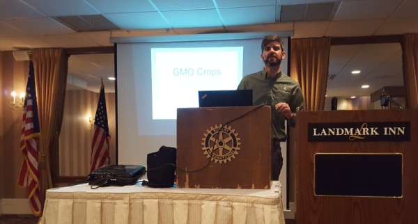 James DeDecker at Landmark Inn in Marquette for the Marquette Rotary West Forum on GMO Crops