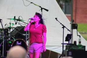 Lead singer, Gena, performing for Iron Daisy
