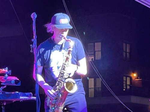Bumpus's saxophone player rocking the crowd